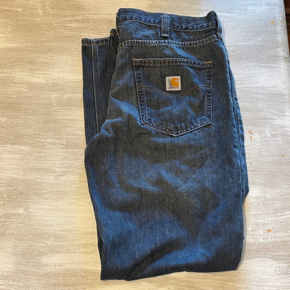Carhartt Men's Relaxed Fit Dark Blue Jeans